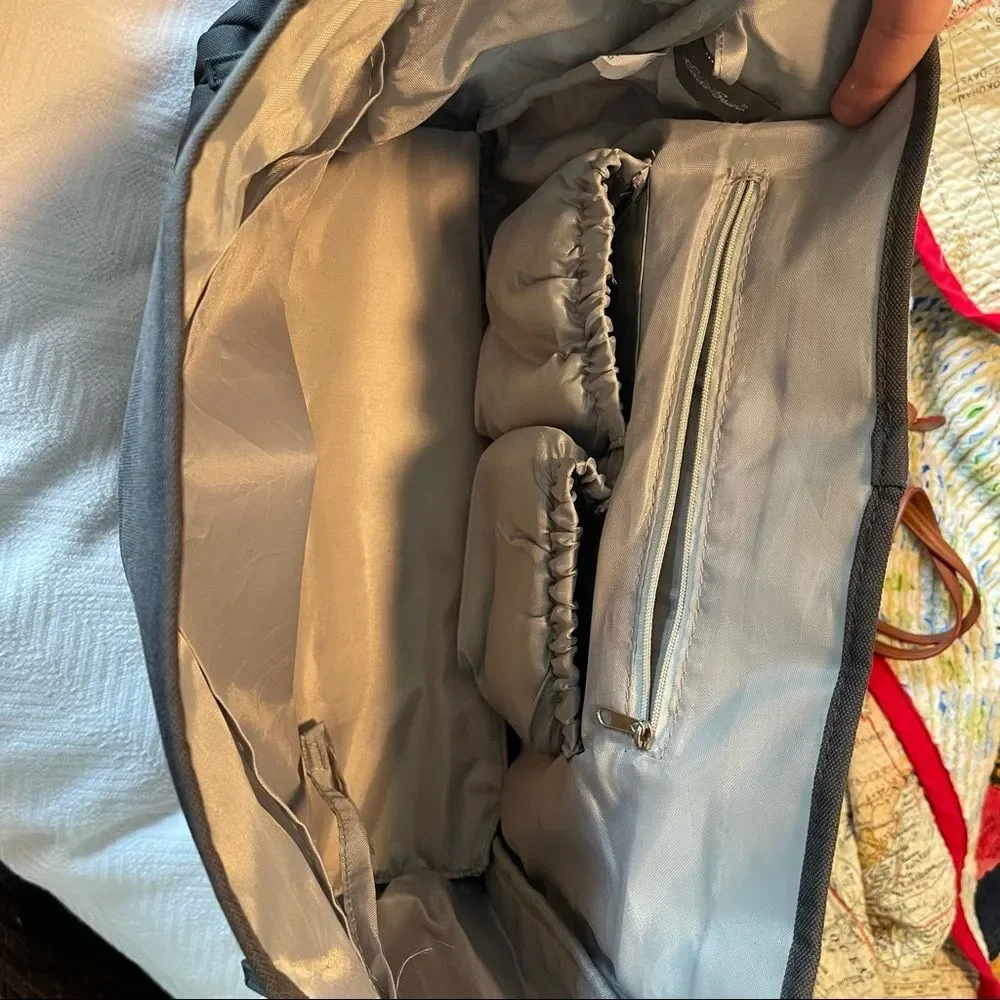 Eddie Bauer Messenger Diaper Bag Gray/Silver